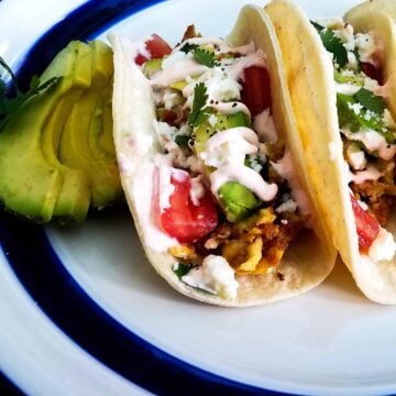 Delicious vegetarian breakfast tacos are the perfect way to start the day.