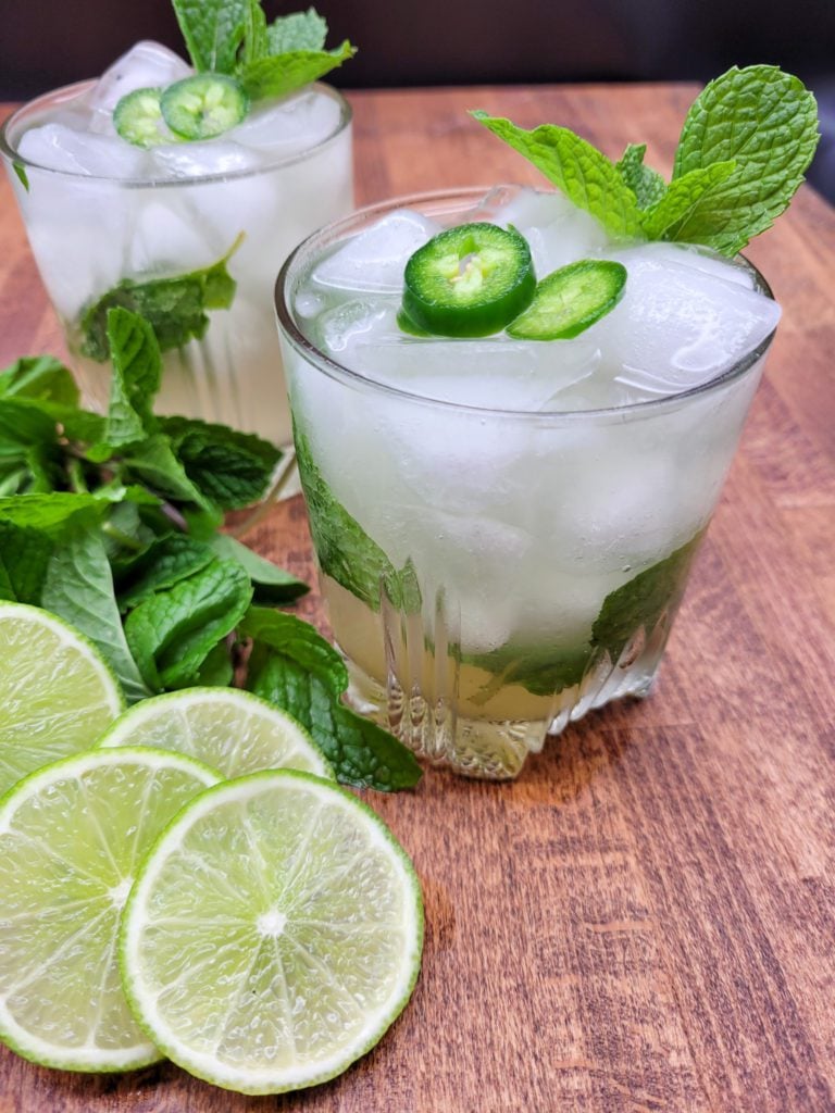 Close up of hot honey mojito mocktail