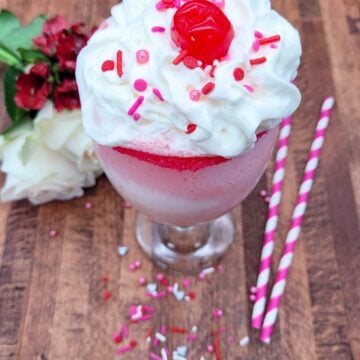 A festive ice cream float to celebrate Valentines Day