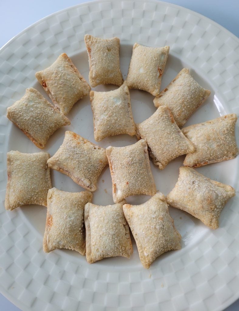 Pizza rolls on a plate