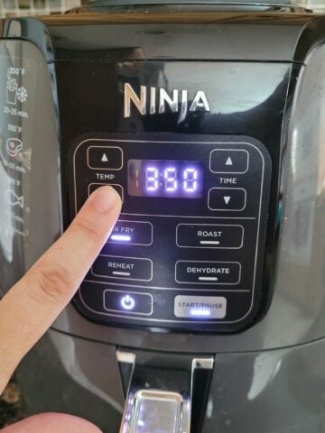 setting ninja air fryer to 350