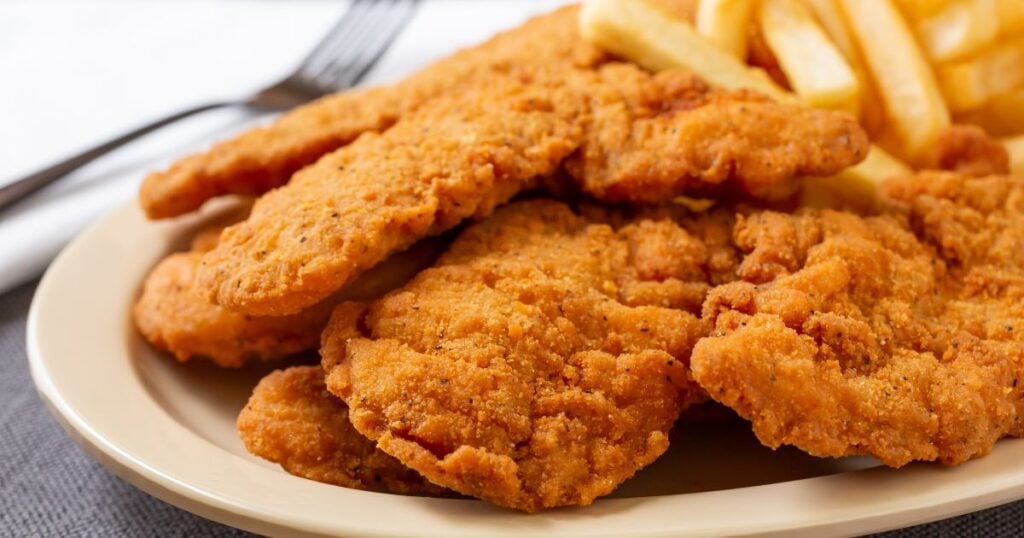 A plate of chicken tenders